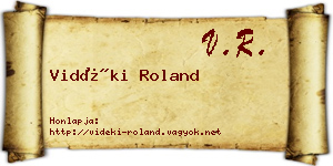 Vidéki Roland névjegykártya