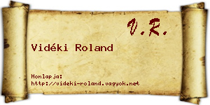 Vidéki Roland névjegykártya